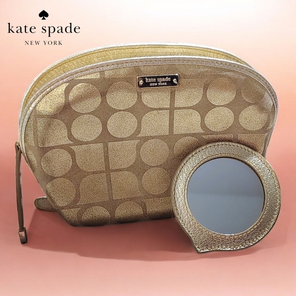 kate spade Handbags - Kate Spade Gold Cosmetic Bag Set